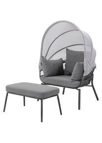 Leco, Liegestuhl, Sessel mit Fusshocker CLARA (102 cm)