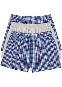 Wijde jersey boxershort (set van 3) - blauw - maat 5 (M) - met katoen - bonprix