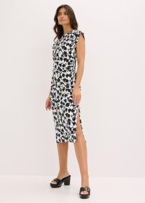 Jurk met plooitjes - wit - maat 40/42 (M) - met katoen - bonprix