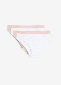 Slips met kant (set van 4) - paars - maat 56/58 (3XL) - met katoen - bonprix