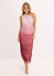 One shoulder jurk met mesh inzetstuk - rood - maat 36/38 (S) - bonprix