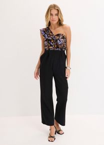 One shoulder jumpsuit met lichte viscose - zwart - maat 36 - viscose - bonprix