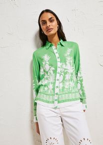 Vokuhila-Bluse aus flie&szlig;ender Viskose, gr&uuml;n, Gr&ouml;&szlig;e 50, Viskose, bonprix