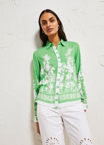 Vokuhila-Bluse aus flie&szlig;ender Viskose, gr&uuml;n, Gr&ouml;&szlig;e 34, Viskose, bonprix