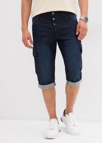 Stretch-Jeans-Cargobermuda Loose Fit, blau, Größe 38, mit Baumwolle, bonprix