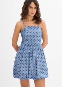 Bandeau-Kleid aus reiner Baumwolle, blau, Größe 36, 100% Baumwolle, bonprix