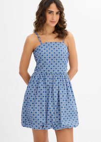 Bandeau-Kleid aus reiner Baumwolle, blau, Größe 42, 100% Baumwolle, bonprix