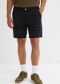 Twill-Shorts aus reiner Baumwolle Loose Fit, schwarz, Größe 60, 100% Baumwolle, bonprix