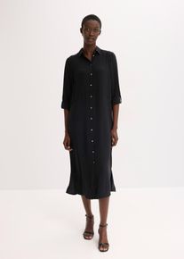 Hemdblusenkleid mit Leiterspitze, schwarz, Gr&ouml;&szlig;e 40, bonprix