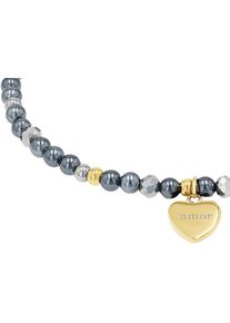 Amor Armband Hart, 2039084 met hematiet - met schelpkernparel dames armbanden grijs