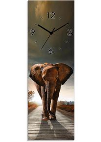 Artland Wandklok Een olifant loopt op de weg optioneel verkrijgbaar met kwarts- of radiografisch uurwerk, geruisloos zonder tikkend geluid klokken &