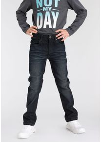 Arizona Stretch jeans , Basic Jeans voor jongens rechte pasvorm, used-wassing, lage taille jongens jeans maat 128 blauw