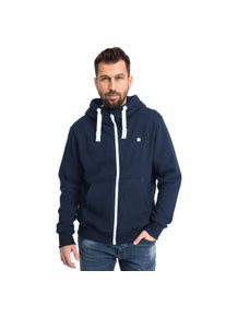 DEPROC Active Hoodie FinnCMYK II MEN zachte fleecejack met kangoeroezak heren fleece vesten maat L (52) blauw