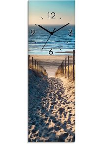 Artland Wandklok Weg naar het Noordzeestrand zonsondergang optioneel verkrijgbaar met kwarts- of radiografisch uurwerk, geruisloos zonder tikkend