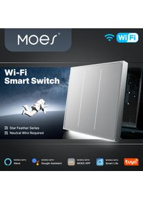 MOES Tuya WiFi Smart Star Feather Switch EU Air Touch With Neutral Light Scene 2in1 APP Remote Control Support Alexa Google Home