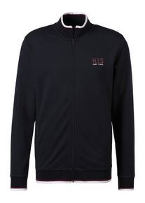 H.I.S. Heren Sweatvest in navy ,maat 44/46, Witt, 60% Katoen, 40% Polyester