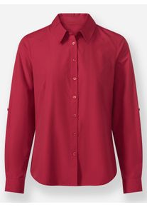 Dames Blouse met lange mouwen in een mix van katoen en polyester in rood ,maat 36, WITT, 50% Katoen, 50% Polyester