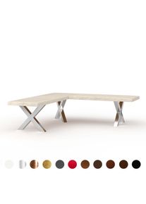 moderner Polstereckbank aus Leder nach Mass wei&szlig; Metall Holzgestell und Velours luxus Esszimmer auch mit exklusivem Stoff Velvet ricon