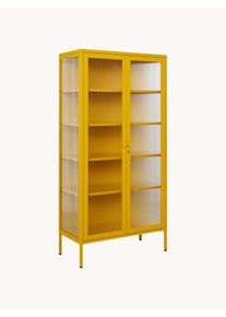 Mustard Made Vitrina de metal con cristal acanalado The Collector Amarillo Metal An 85 x Al 170 cm