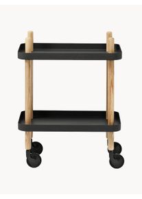 Normann Copenhagen Kovový servírovací vozík Block Čierna Kov, Drevo Š 50 x V 64 cm