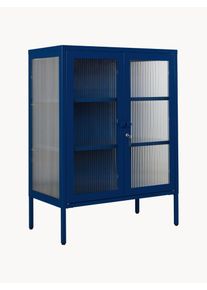 Mustard Made Vitrina de metal con cristal acanalado The Mixer Azul Metal An 75 x Al 100 cm