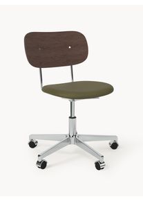 Audo Copenhagen Leather Desk Chair Co, Height-adjustable Green Leather B 66 x D 66 cm