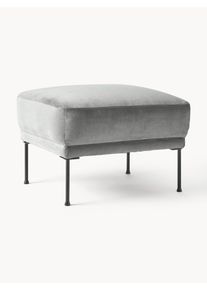 Velvet Sofa Ottoman Fluente Grey Velvet, Metal B 62 x D 50 cm | Westwing Collection