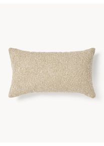 Cojín de exterior en tejido bouclé Alka Beige Fibra sintética, Tejido bouclé An 30 x L 50 cm | Westwing Collection