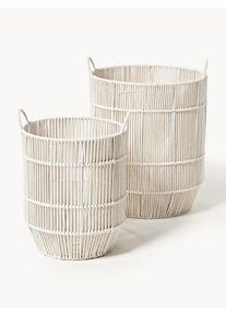 Cestas de ropa de cuerda, set de 2 Beige Fibra sintética Set de diferentes tamaños | Westwing Collection