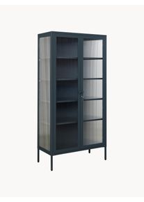 Mustard Made Vitrina de metal con cristal acanalado The Collector Gris Metal An 85 x Al 170 cm