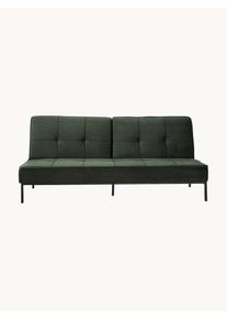 AC Design Velvet Sofa Bed Perugia (3-seater) Green Velvet B 198 x D 95 cm