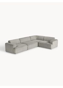 Veľká menčestrová rohová pohovka Melva (4-miestna) Šedá Menčester Š 339 x H 220 cm, pravé rohové prevedenie | Westwing Collection