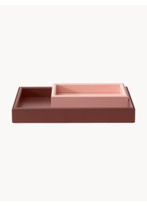 Montana Furniture Komplet tac dekoracyjnych Arrange, 2 elem. Różowy, Czerwony Drewno Zestaw o różnych rozmiarach
