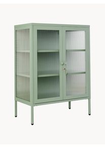 Mustard Made Vitrina de metal con cristal acanalado The Mixer Verde Metal An 75 x Al 100 cm