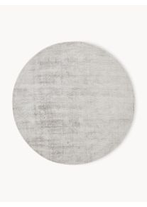 Okrągły ręcznie tkany dywan z wiskozy Jane Szary Wiskoza Ø 150 cm (Rozmiar M) | Westwing Collection