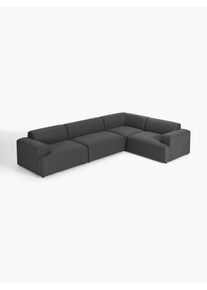 Veľká rohová pohovka Melva (4-miestna) Šedá Látka Š 339 x H 220 cm, pravé rohové prevedenie | Westwing Collection