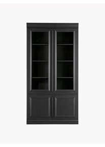 De Eekhoorn Vitrina de madera de roble Organize Negro Madera, Madera maciza An 110 x Al 215 cm