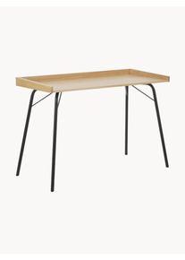 WOODMAN Oak Veneer Desk Rayburn Brown Wood, Metal B 115 x D 52 cm