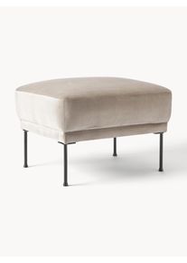 Velvet Sofa Ottoman Fluente Beige Velvet, Metal B 62 x D 50 cm | Westwing Collection
