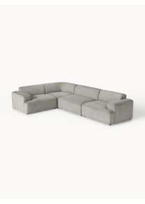 Veľká menčestrová rohová pohovka Melva (4-miestna) Šedá Menčester Š 339 x H 220 cm, ľavé rohové prevedenie | Westwing Collection