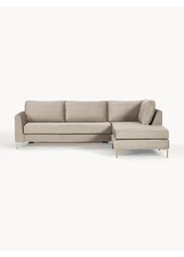 Velvet Sofa Bed Luna (3-seater) with Mattress Grey Velvet B 270 x D 184 cm, hjørnesektion højre | Westwing Collection