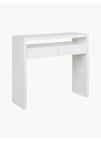 WOODMAN Smal skrivebord Teresa med udtr&aelig;kkelig bordplade Hvid Tr&aelig; B 100 x D 36 cm