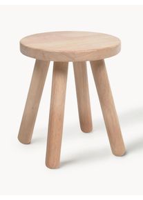 Kave Home Børneskammel Dilcia af gummitræ Beige Træ, Massivt træ Ø 24 x H 31 cm