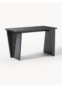 Marble Effect Desk Liam Black Wood B 120 x D 60 cm | Westwing Collection