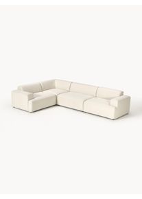 Veľká rohová pohovka Melva (4-miestna) Biela Látka Š 339 x H 220 cm, ľavé rohové prevedenie | Westwing Collection