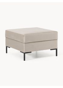 Velvet Sofa Ottoman Luna with Storage Grey Velvet B 77 x H 49 cm | Westwing Collection