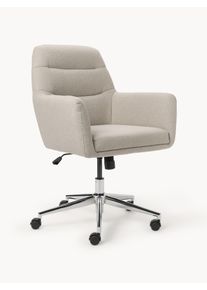 Kontorsstol Benson med Armstöd, höjdjusterbar Beige Tyg B 66 x D 66 cm | Westwing Collection