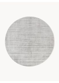 Okrągły ręcznie tkany dywan z wiskozy Jane Szary Wiskoza Ø 200 cm (rozmiar L) | Westwing Collection
