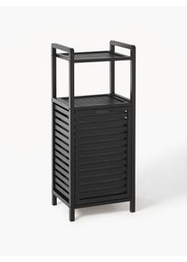 Kúpeľňový regál s košom na bielizeň Kit Čierna Drevo, Bambus Š 40 x V 95 cm | Westwing Collection
