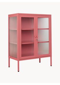 Mustard Made Vitrina de metal con cristal acanalado The Mixer Rosa claro Metal An 75 x Al 100 cm